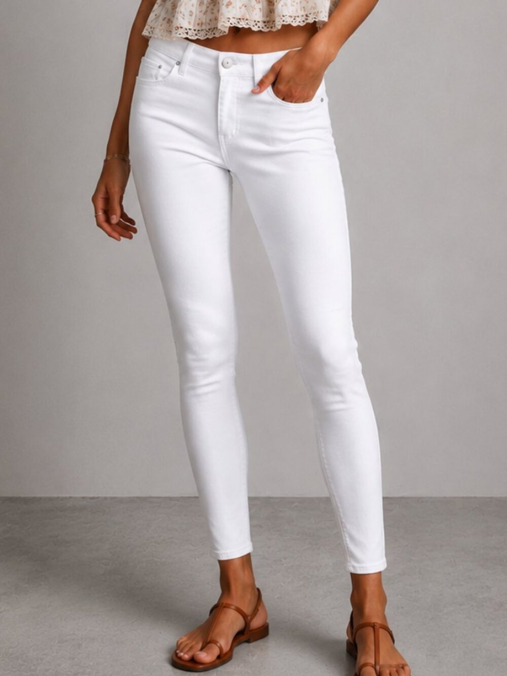 AMERICAN EAGLE Next Level Stretch Skinny Jegging Sparkle White XLong 6 NWT